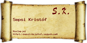 Sepsi Kristóf névjegykártya