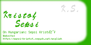 kristof sepsi business card